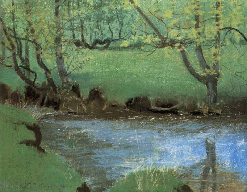 William Stott of Oldham The Mill Stream oil painting image